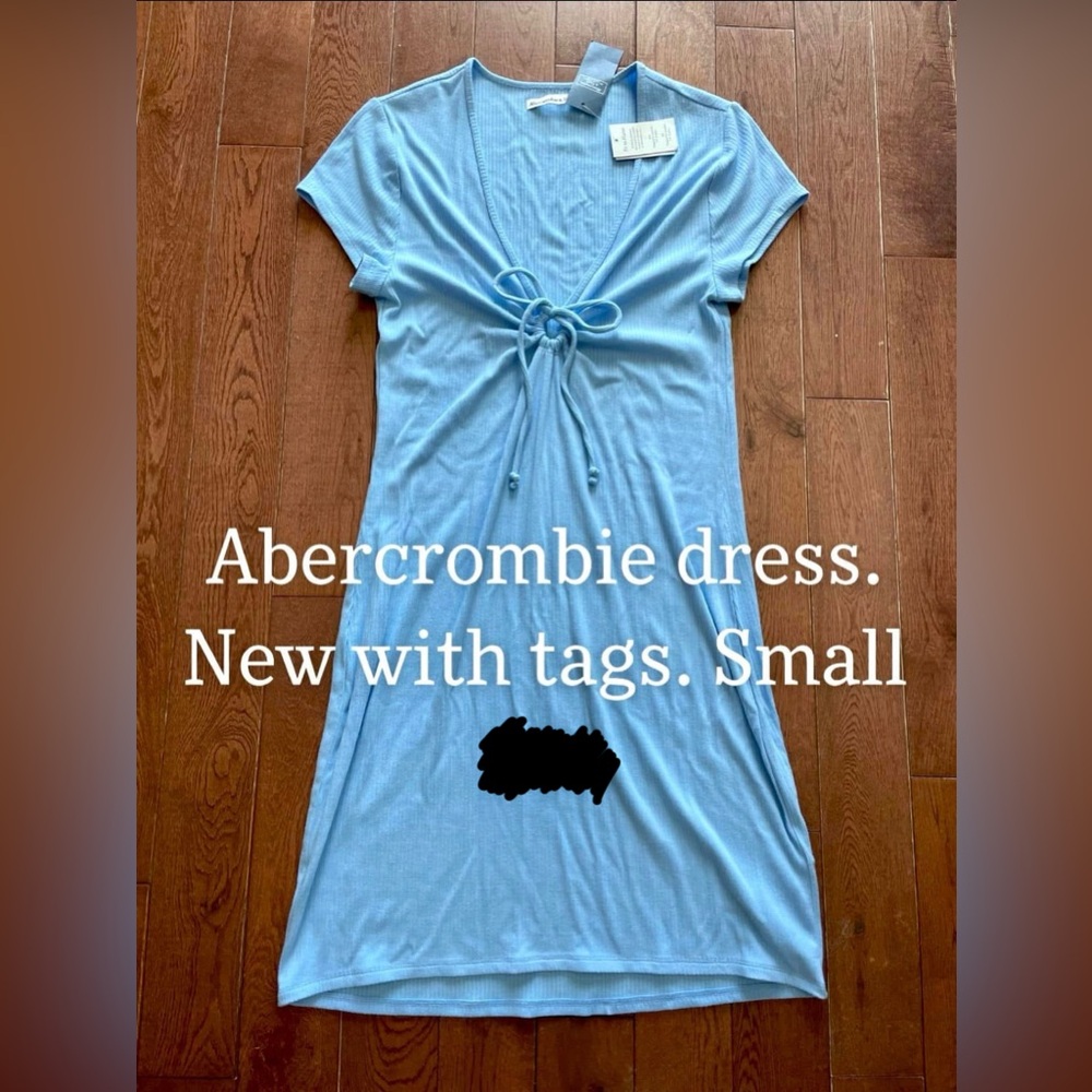 Abercrombie Small TALL keyhole blue tshirt dress NWT